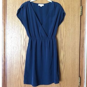Forever 21 Navy Cocktail Dress With Ruched Sleeves